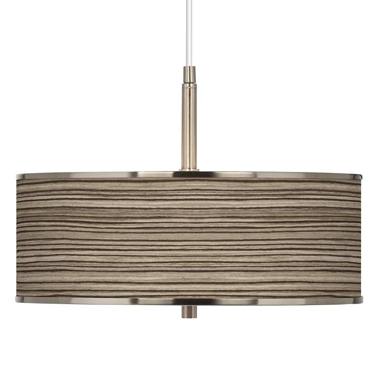 Image 1 Cedar Zebrawood Giclee Glow 16" Wide Pendant Light
