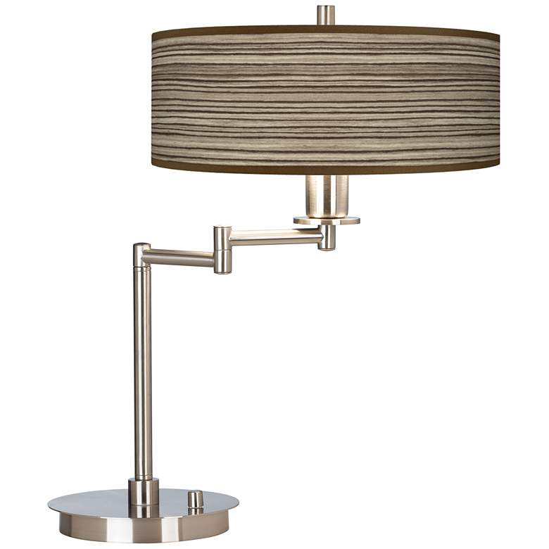 Image 2 Cedar Zebrawood Giclee LED Swing Arm Desk Lamp