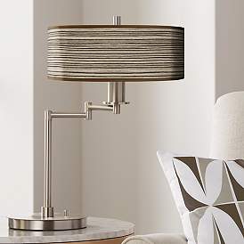 Image1 of Cedar Zebrawood Giclee LED Swing Arm Desk Lamp
