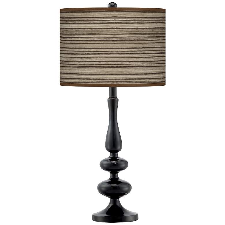 Image 1 Cedar Zebrawood Giclee Paley Black Table Lamp