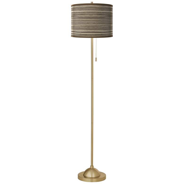 Image 2 Cedar Zebrawood Giclee Warm Gold Stick Floor Lamp