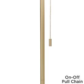Image3 of Cedar Zebrawood Giclee Warm Gold Stick Floor Lamp more views