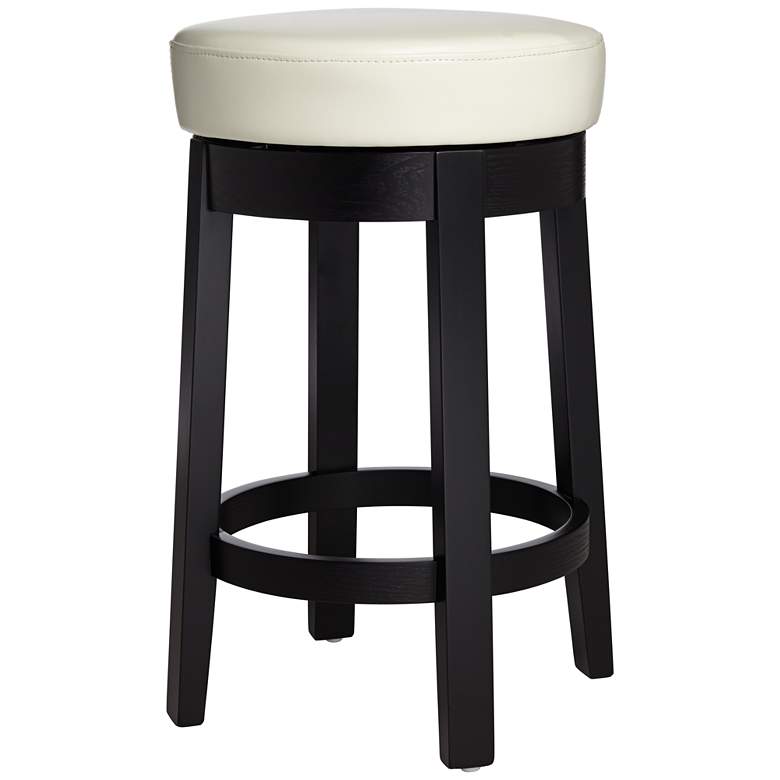 Image 6 Cedric 26" Cream Bonded Leather Swivel Counter Stool more views