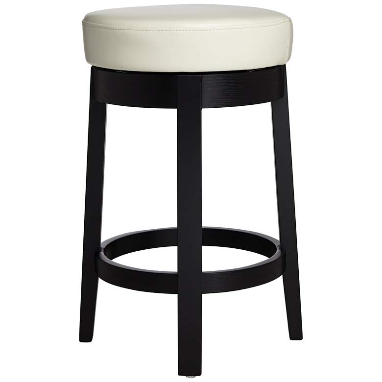 Cedric 26&quot; Cream Bonded Leather Swivel Counter Stool more views