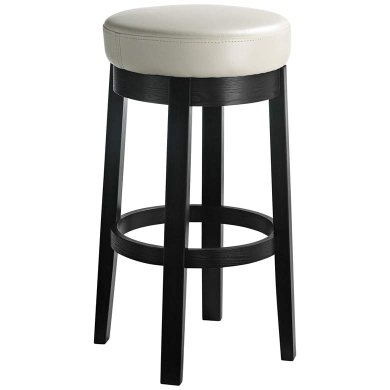 Image 1 Cedric 30" Cream Bonded Leather Swivel Bar Stool