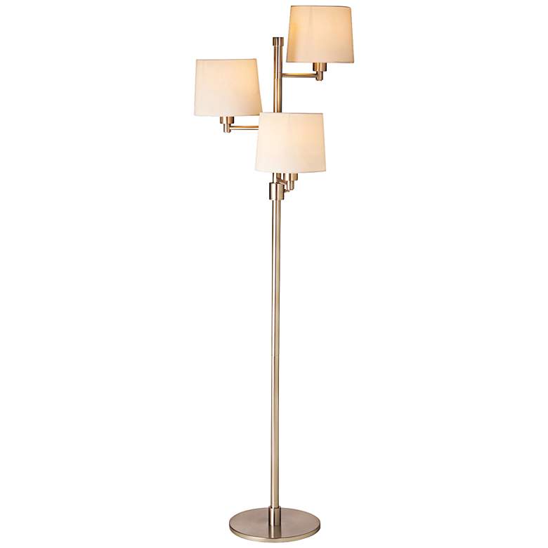 Image 1 Cedric Satin Nickel 3 Light Metal Floor Lamp