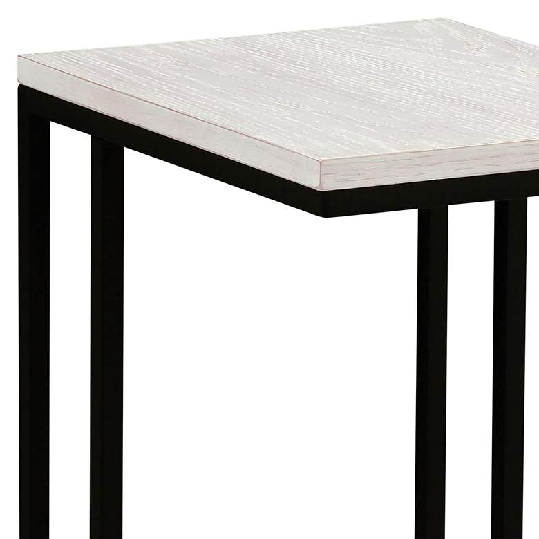 Image 3 Cedrik 16 1/2" Wide Antique White Black Metal End Table more views