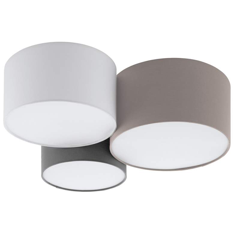 Image 1 Ceiling Lights - 3-Light Ceiling Light - Taupe - White - and Grey Shades