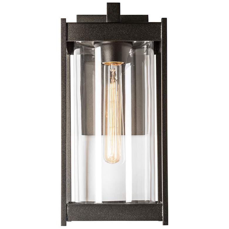 Image 1 Cela 13.6" High Clear Glass Coastal Oil Rubbed Bronze Outdoor Sconce