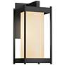 Cela 13.6" High Coastal Black Medium Outdoor Sconce With Opal Glass Sh