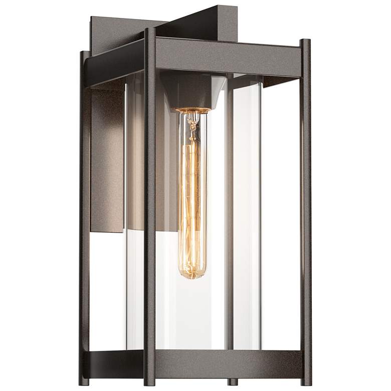 Image 1 Cela 13.6" High Coastal Bronze Medium Outdoor Sconce With Clear Glass