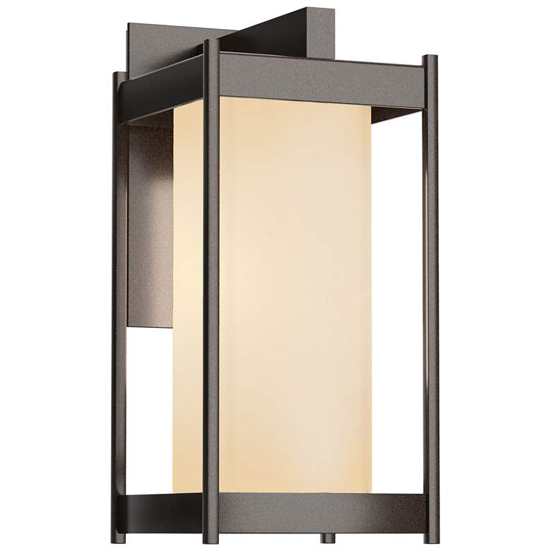 Image 1 Cela 13.6" High Coastal Bronze Medium Outdoor Sconce With Opal Glass S