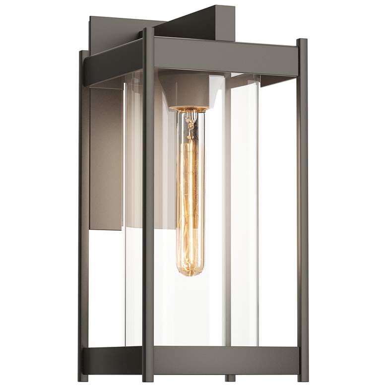 Image 1 Cela 13.6" High Coastal Dark Smoke Medium Outdoor Sconce w/ Clear Shad