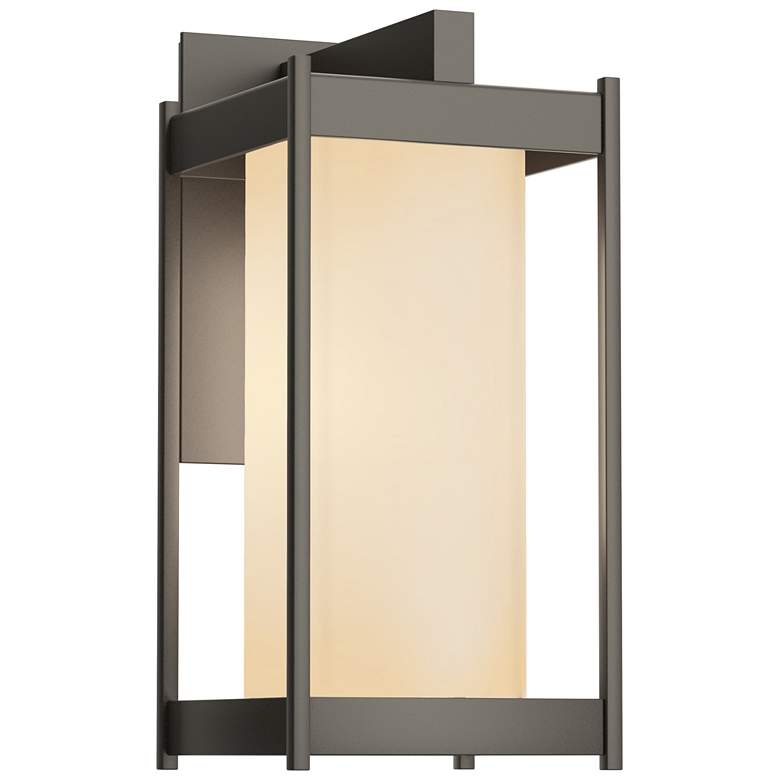 Image 1 Cela 13.6" High Coastal Dark Smoke Medium Outdoor Sconce w/ Opal Shade