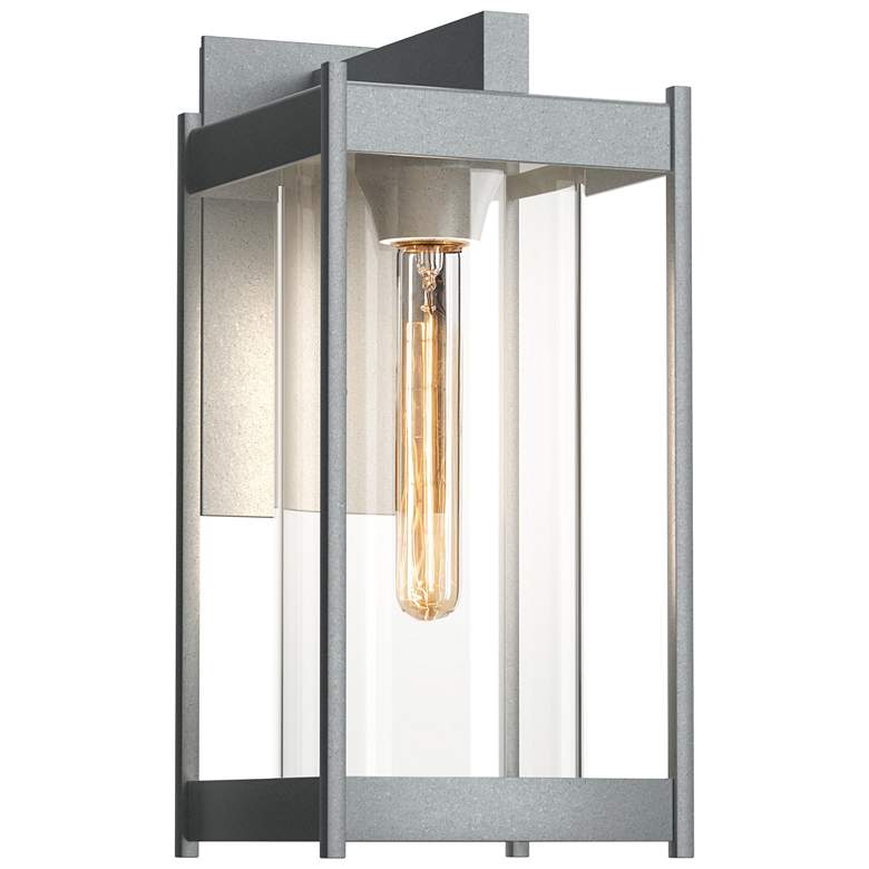 Image 1 Cela 13.6"H Coastal Burnished Steel Medium Outdoor Sconce w/ Clear Sha
