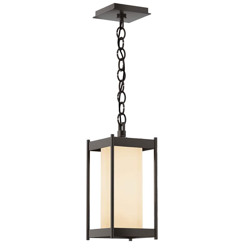 Image 1 Cela 14.1" High Coastal Bronze Medium Outdoor Lantern With Opal Glass