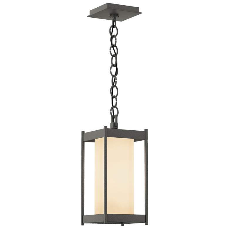 Image 1 Cela 14.1" High Coastal Natural Iron Medium Outdoor Lantern w/ Opal Sh