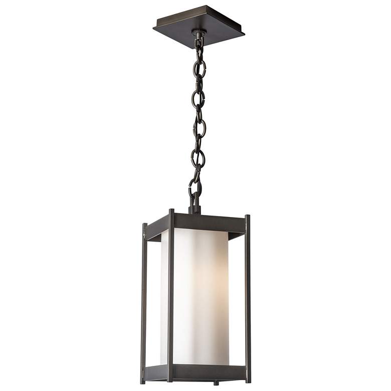 Image 1 Cela 14.1 inch High Opal Glass Coastal Black Outdoor Lantern