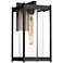 Cela 16.3" High Coastal Black Large Outdoor Sconce With Clear Glass Sh