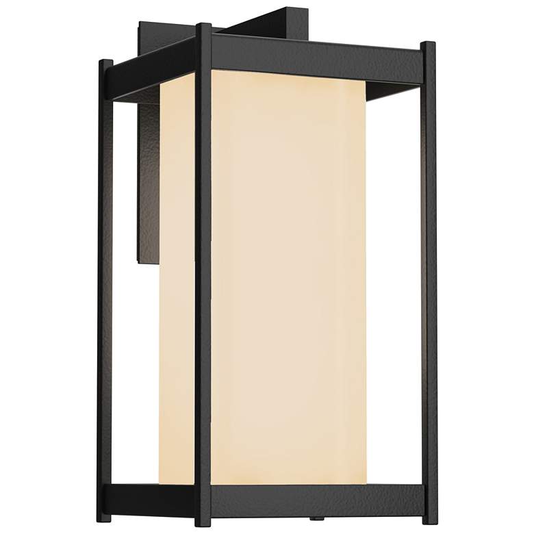 Image 1 Cela 16.3" High Coastal Black Large Outdoor Sconce With Opal Glass Sha