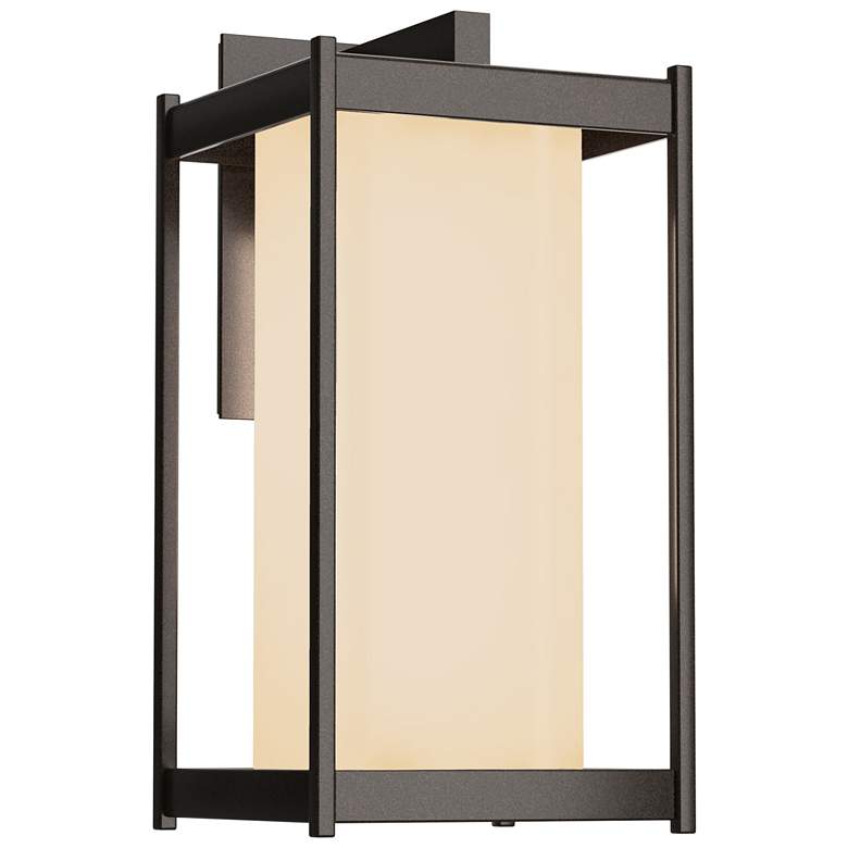 Image 1 Cela 16.3" High Coastal Bronze Large Outdoor Sconce With Opal Glass Sh