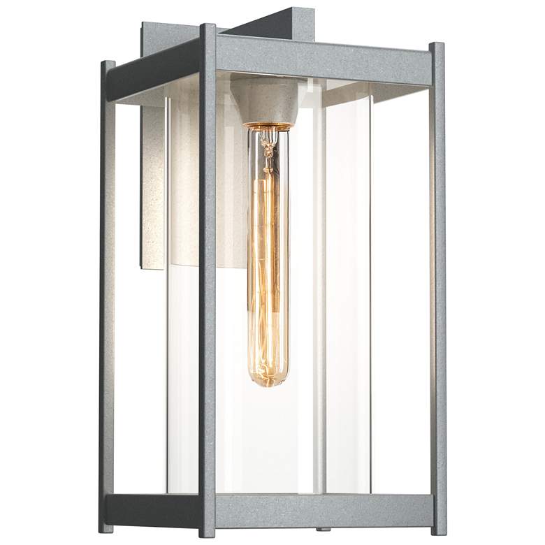 Image 1 Cela 16.3" High Coastal Burnished Steel Large Outdoor Sconce w/ Clear