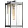 Cela 16.3" High Coastal Burnished Steel Large Outdoor Sconce w/ Clear