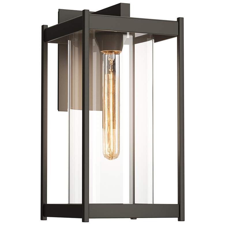 Image 1 Cela 16.3" High Coastal Dark Smoke Large Outdoor Sconce w/ Clear Shade