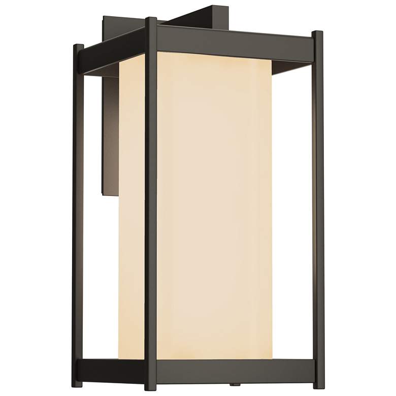 Image 1 Cela 16.3" High Coastal Dark Smoke Large Outdoor Sconce w/ Opal Glass