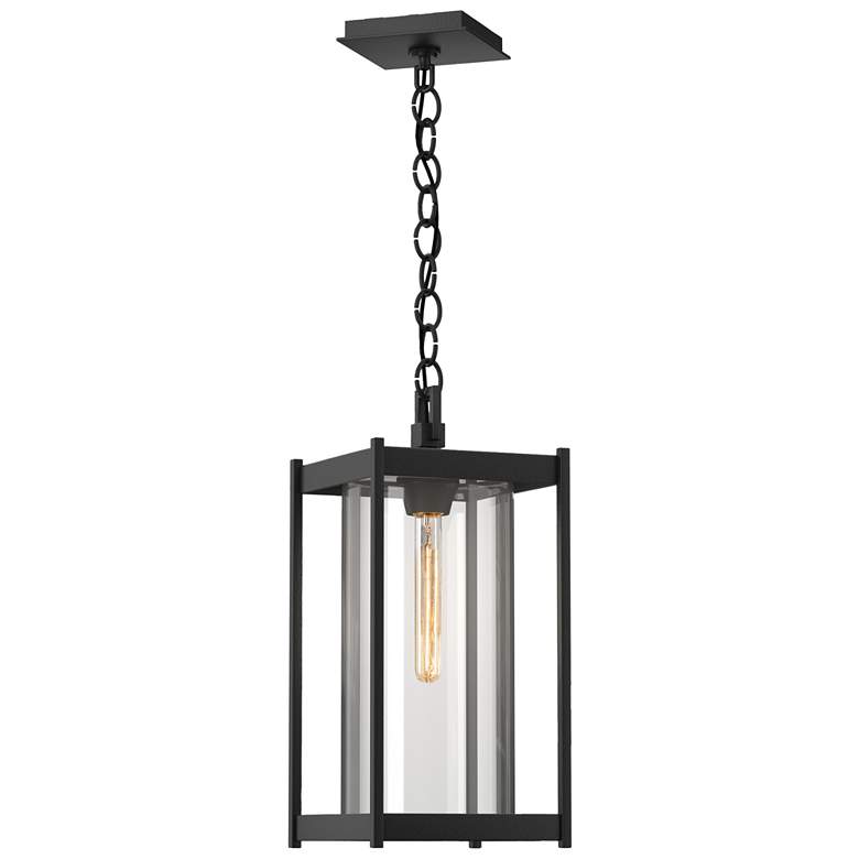 Image 1 Cela 17.4" High Coastal Black Large Outdoor Lantern With Clear Glass S