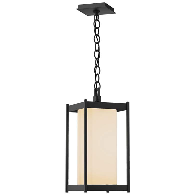 Image 1 Cela 17.4" High Coastal Black Large Outdoor Lantern With Opal Glass Sh