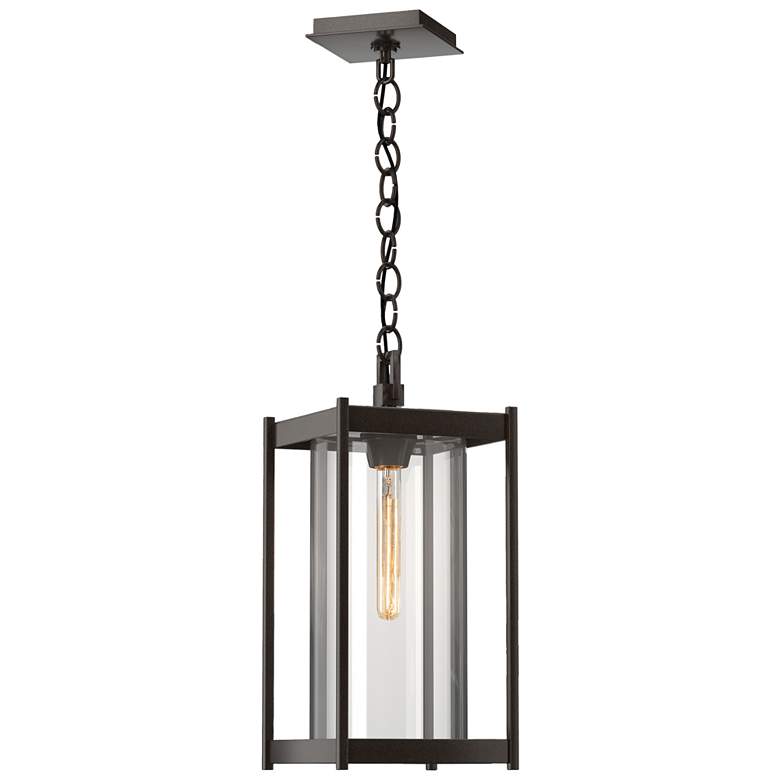 Image 1 Cela 17.4" High Coastal Bronze Large Outdoor Lantern With Clear Glass