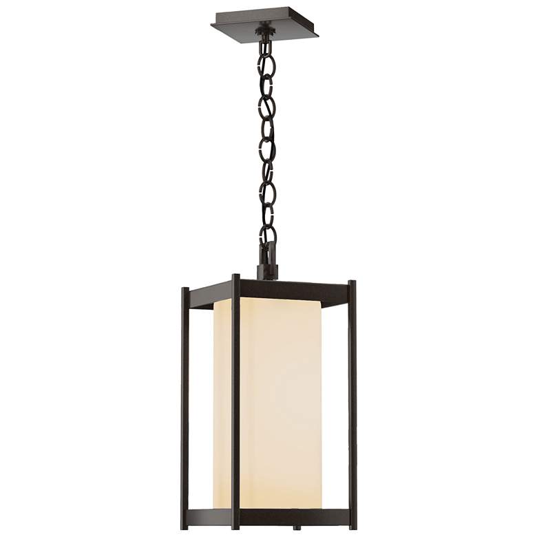 Image 1 Cela 17.4 inch High Coastal Bronze Large Outdoor Lantern With Opal Glass S