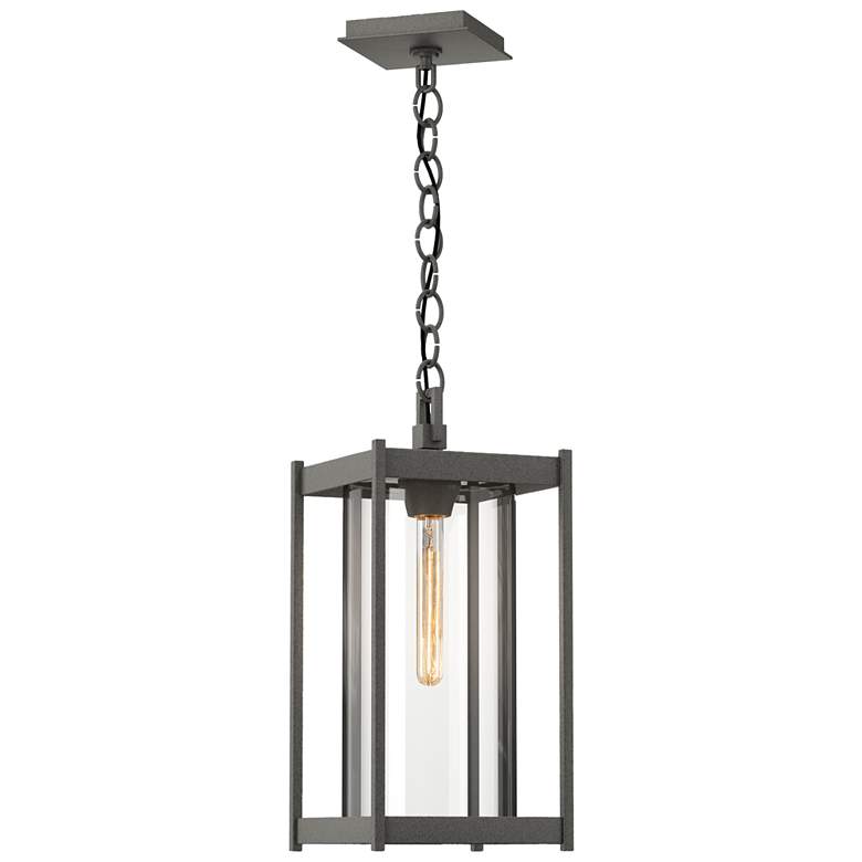 Image 1 Cela 17.4" High Coastal Natural Iron Large Outdoor Lantern w/ Clear Sh