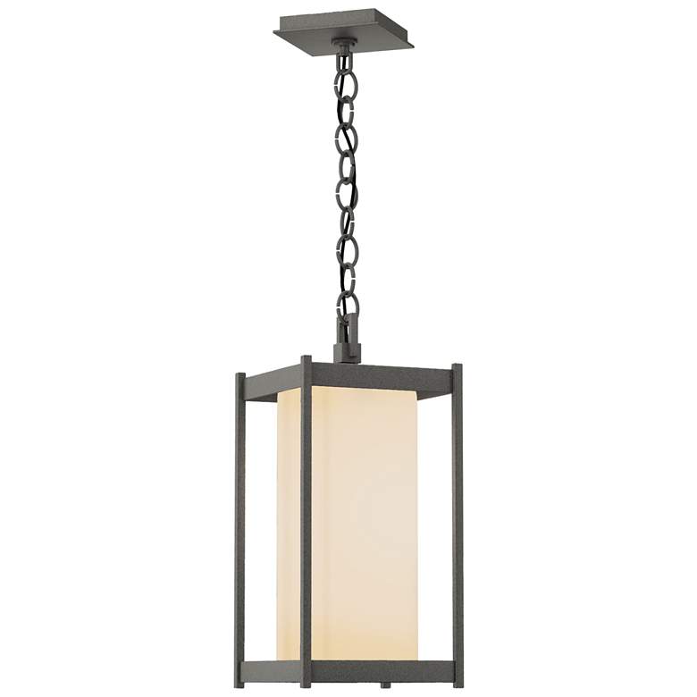 Image 1 Cela 17.4" High Coastal Natural Iron Large Outdoor Lantern w/ Opal Sha