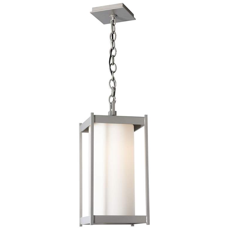 Image 1 Cela 17.4 inch High Opal Glass Coastal Burnished Steel Outdoor Lantern