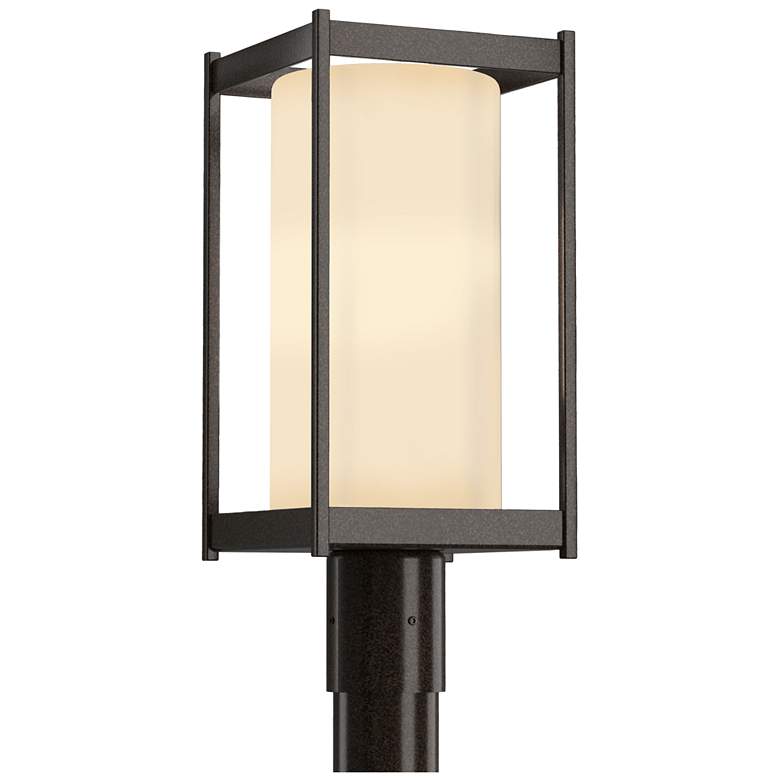 Image 1 Cela 18.6" High Coastal Bronze Outdoor Post Light With Opal Glass Shad