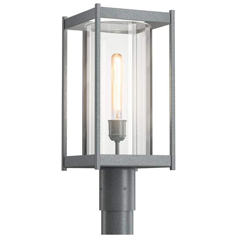 Image 1 Cela 18.6" High Coastal Burnished Steel Outdoor Post Light w/ Clear Sh