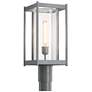Cela 18.6" High Coastal Burnished Steel Outdoor Post Light w/ Clear Sh