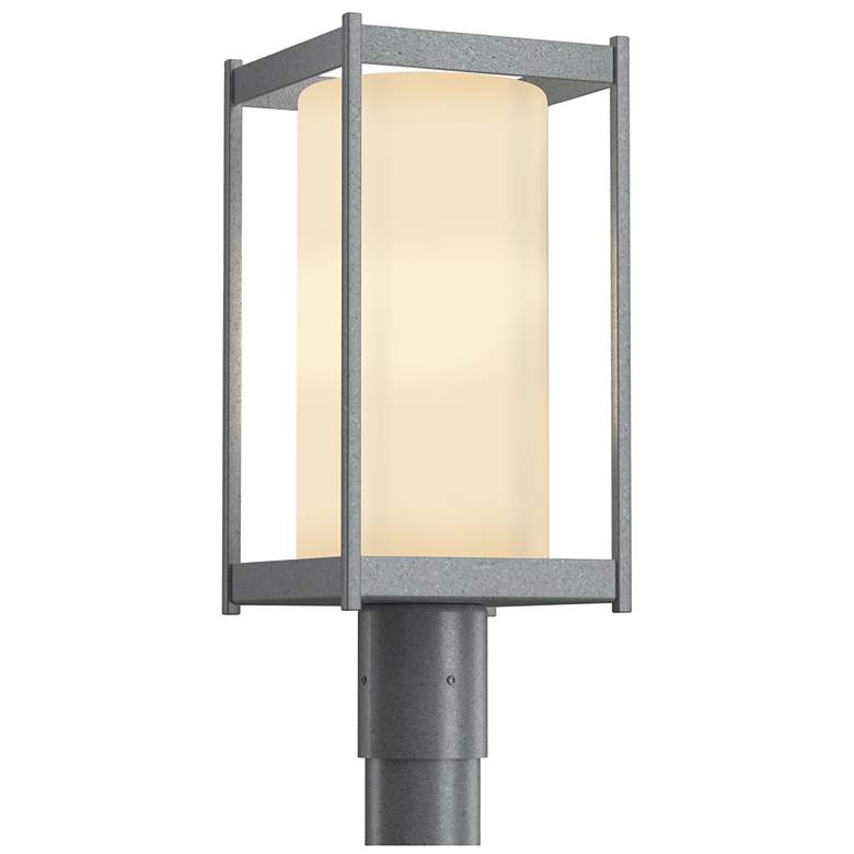 Image 1 Cela 18.6" High Coastal Burnished Steel Outdoor Post Light w/ Opal Sha