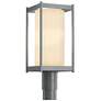 Cela 18.6" High Coastal Burnished Steel Outdoor Post Light w/ Opal Sha