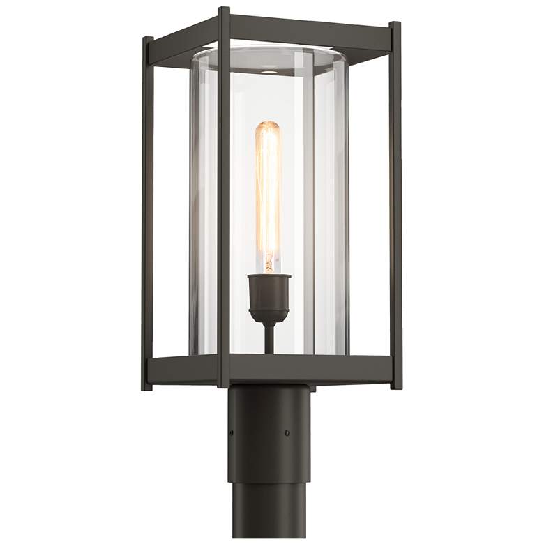 Image 1 Cela 18.6" High Coastal Dark Smoke Outdoor Post Light w/ Clear Glass S