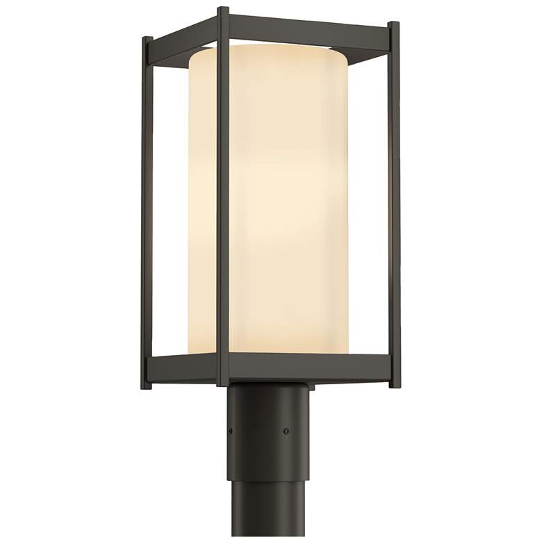 Image 1 Cela 18.6" High Coastal Dark Smoke Outdoor Post Light With Opal Glass