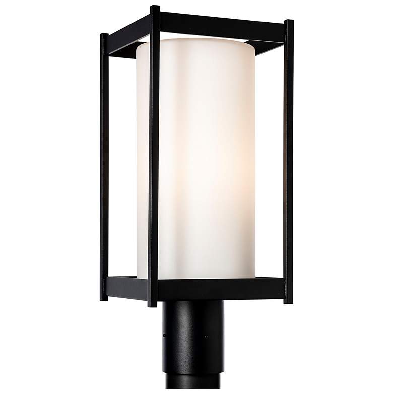Image 1 Cela 18.6" High Opal Glass Coastal Black Outdoor Post Light