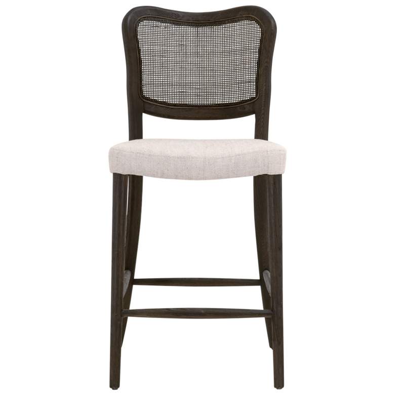 Image 1 Cela Counter Stool, Bisque, Matte Brown Oak