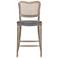 Cela Counter Stool, Performance Dark Dove Velvet, Natural Gray Oak