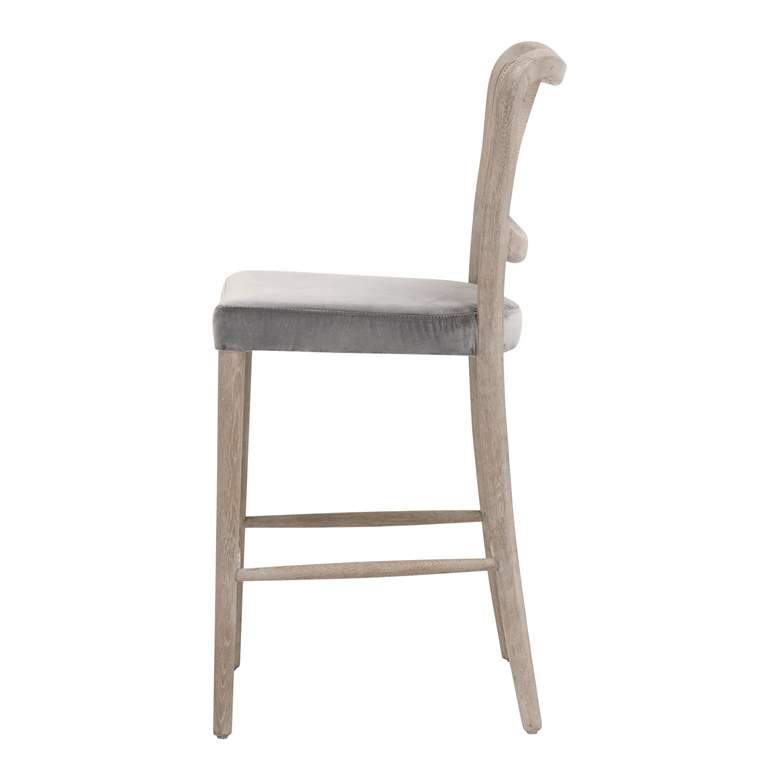 Image 3 Cela Counter Stool, Performance Dark Dove Velvet, Natural Gray Oak more views