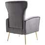 Cela Gray Velvet Fabric Wingback Chair