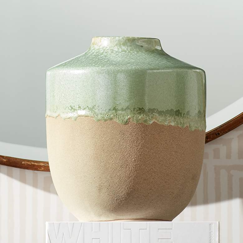 Image 1 Celadon Green 10 inch High Decorative Modern Porcelain Vase