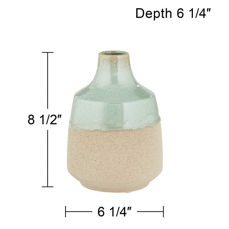 Image 6 Celadon Green 8 1/2 inch High Tapered Porcelain Decorative Vase more views